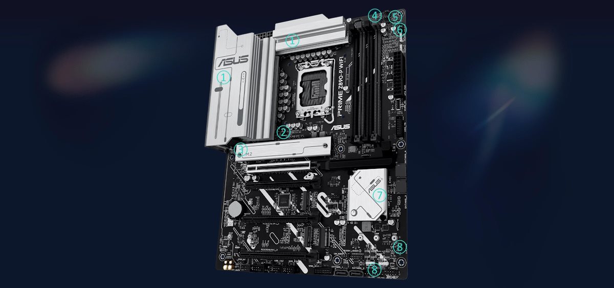 ASUS PRIME Z890-P WIFI Z890 LGA 1851 ATX motherboard, Intel