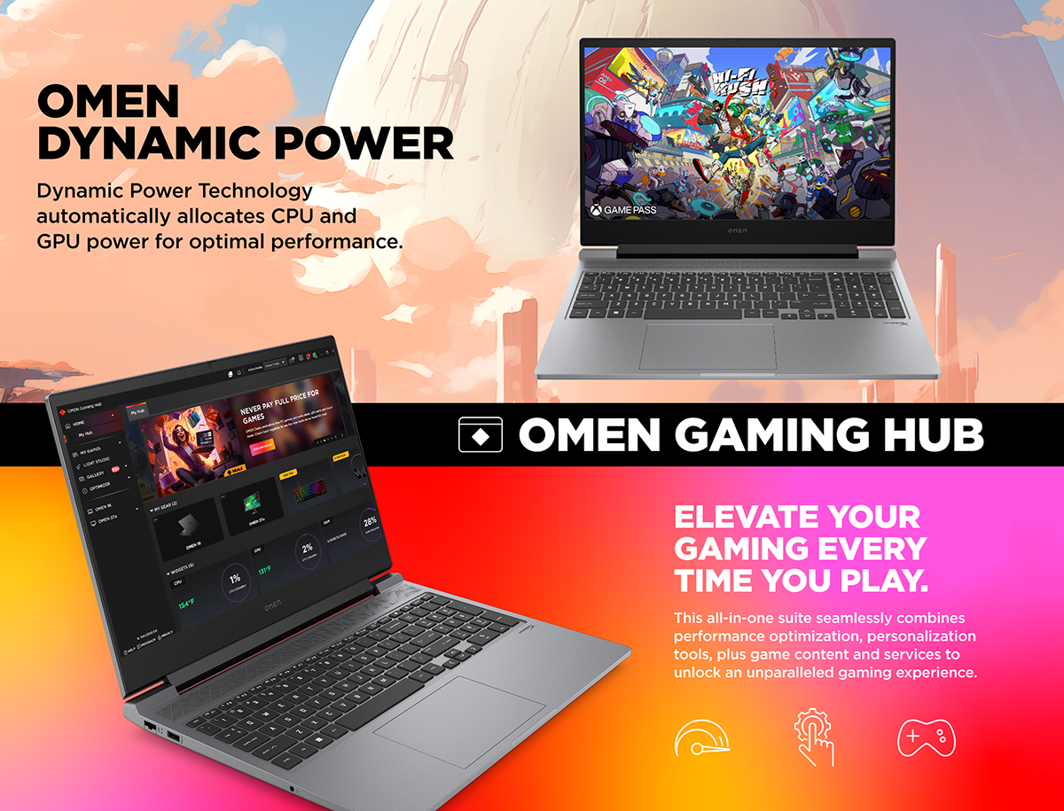OMEN 16.1” Gaming Laptop shows gaming screen