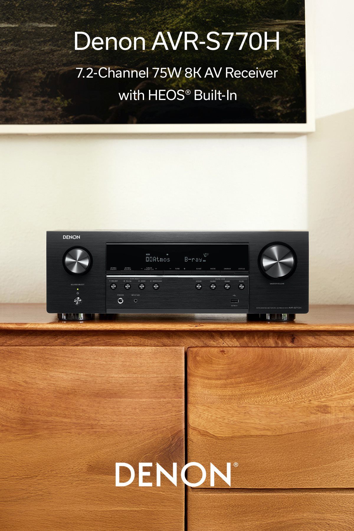 Denon AVR S770H (75W X 7) 7.2 Ch. with HEOS and Dolby Atmos 8K
