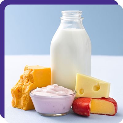 MILK, YOGURT, AND CHEESE are excellent sources of CALCIUM.