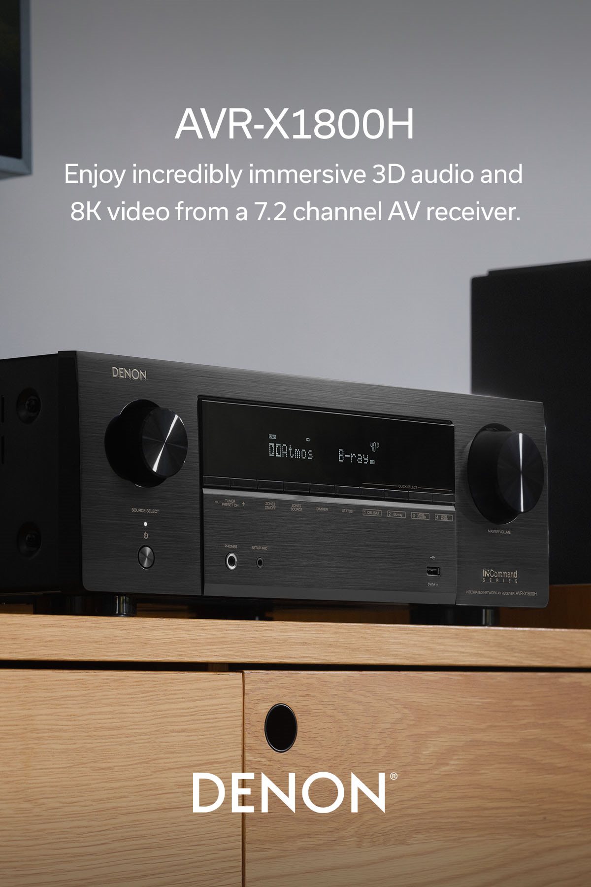 Denon AVR X1800H 80W 7.2 Ch. Bluetooth Capable with HEOS 8K Ultra