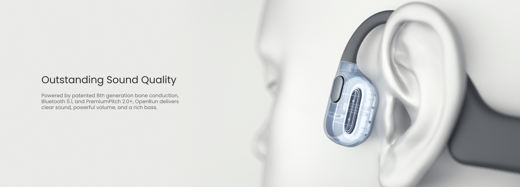 Shokz Open Run Wireless Bone Conduction Headphones with Mic