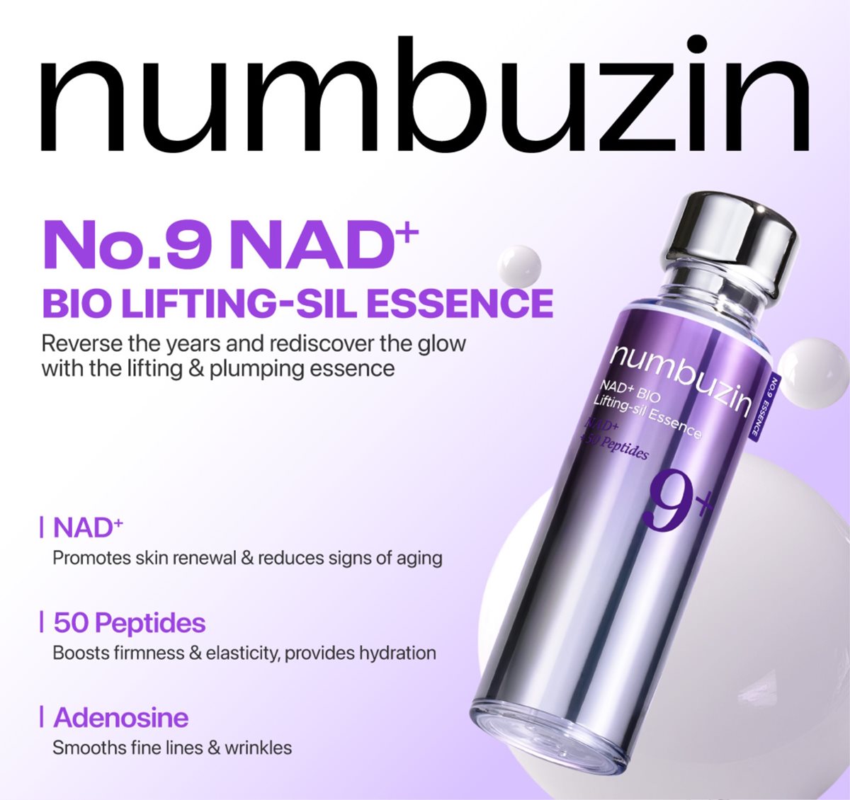 numbuzin Lifting Essence No.9 NAD+ BIO, 1.69 fl oz, 2-pack | Costco