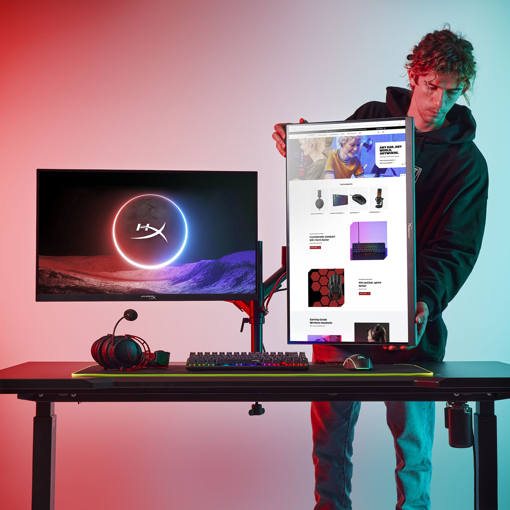 HyperX Armada シングルモニターアーム HyperX Armada Single Gaming Mount (66X81AA) - Shop HP.com Hong Kong