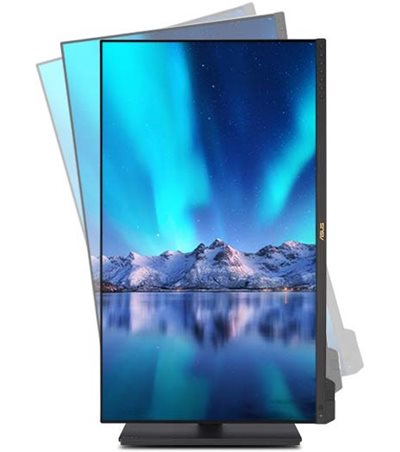 An image of an aurora shown on ProArt Display PA32UCXR in portrait mode