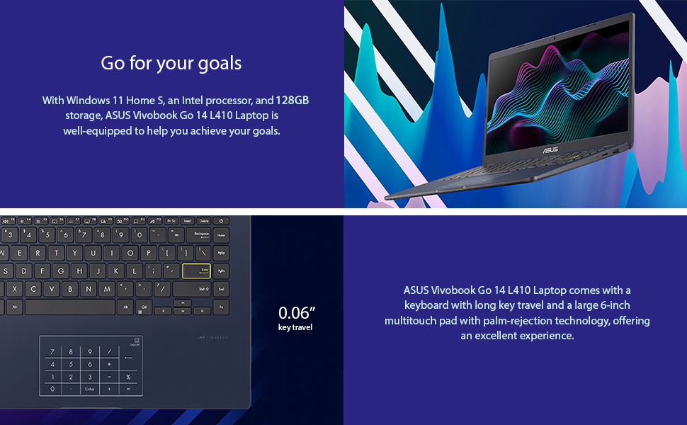 Go for your goals / 0.06" key travel