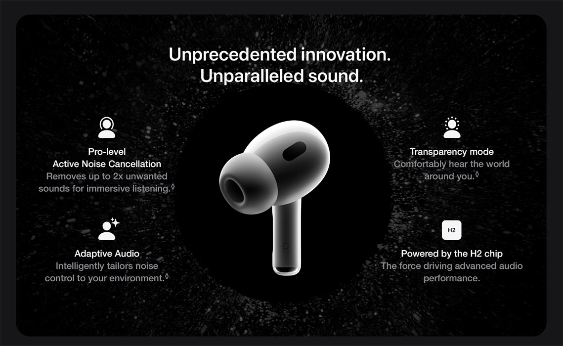 AirPodsPro２ Free Shipping! Apple Wireless Earbuds with Active Noise