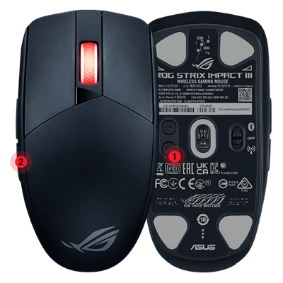 Asus ROG Strix Impact III Wireless Gaming Mouse, 57 G Lightweight