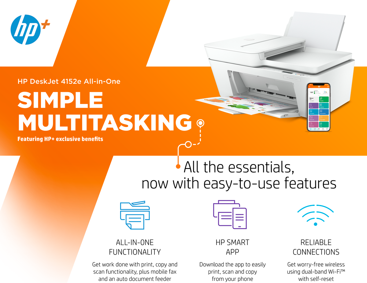 HP DeskJet 4152E AIO AllinOne Printer BJs Wholesale Club