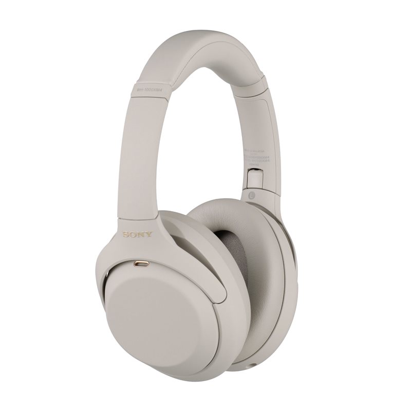 Sony WH-1000XM4 Wireless Noise Canceling Over-Ear Headphones (Silver)  Bundle with Headphone Hanger Mount (2 Items)