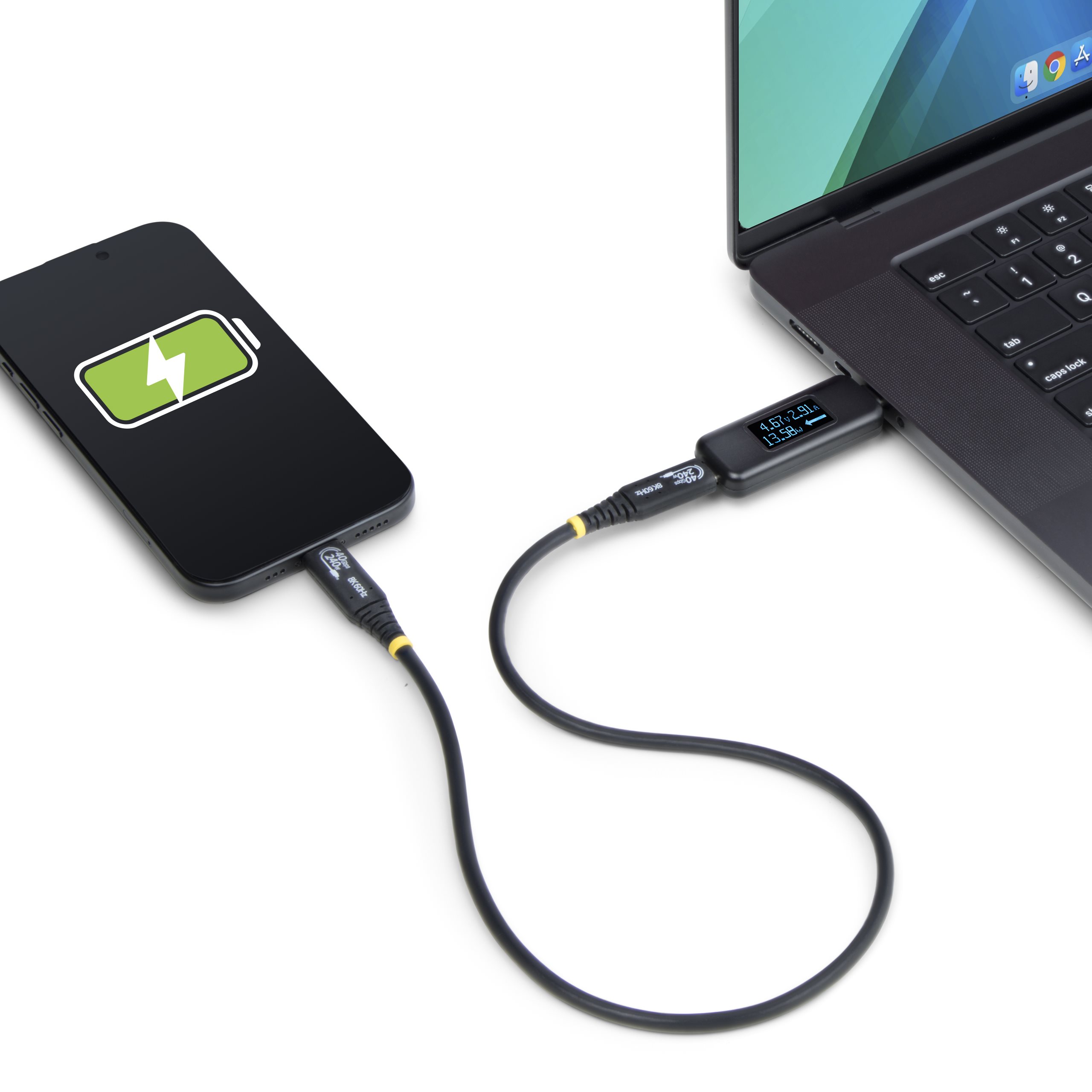 folie 10 von 10, vergrößern, usb-c stromtester/kabeltester, 240w bidirektional multimeter