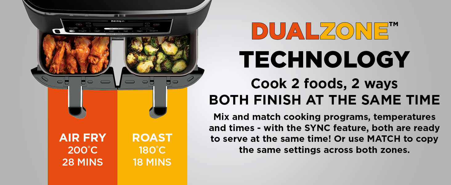 Ninja Foodi MAX Dual Zone Air Fryer with Smart Cook System AF451UK •  Reilly's of Enniskillen