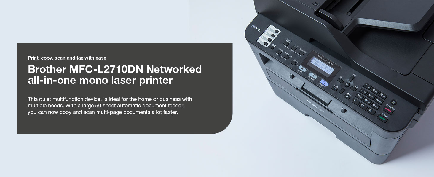 Brother MFC-L2710DN Mono Laser All-In-One Printer Laser Printers at Ebuyer