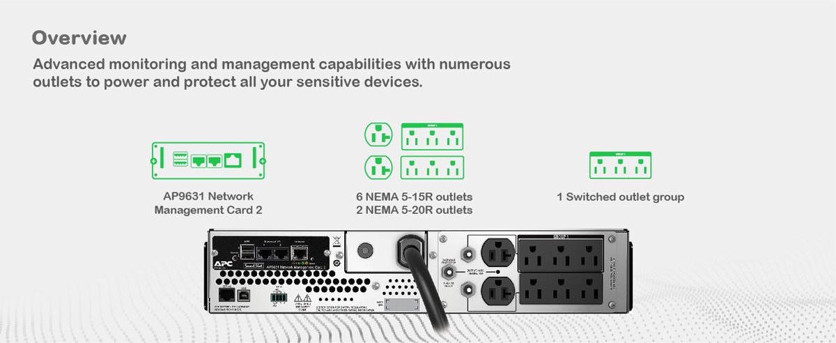 APC Smart-UPS SMT2200RM2UNC back view