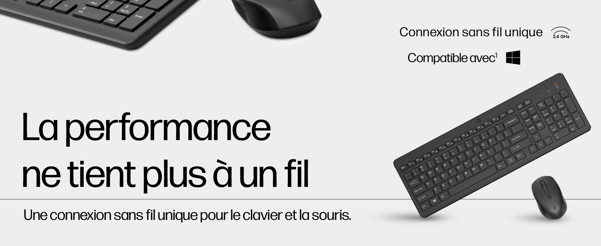 Pack Clavier Souris Sans Fil HP 235 / Azerty / Noir (1Y4D0AA#ABF