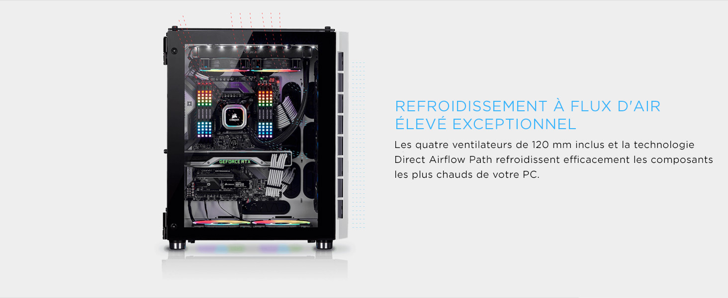 BOITIER PC GAMER CORSAIR CRYSTAL 680X RGB (Blanc)