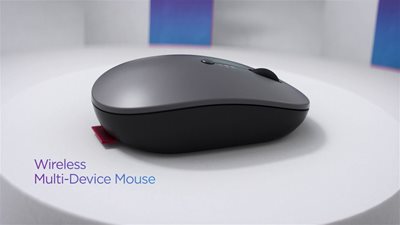 Product  Lenovo Go Multi-device - mouse - 2.4 GHz, Bluetooth 5.0 - thunder  black