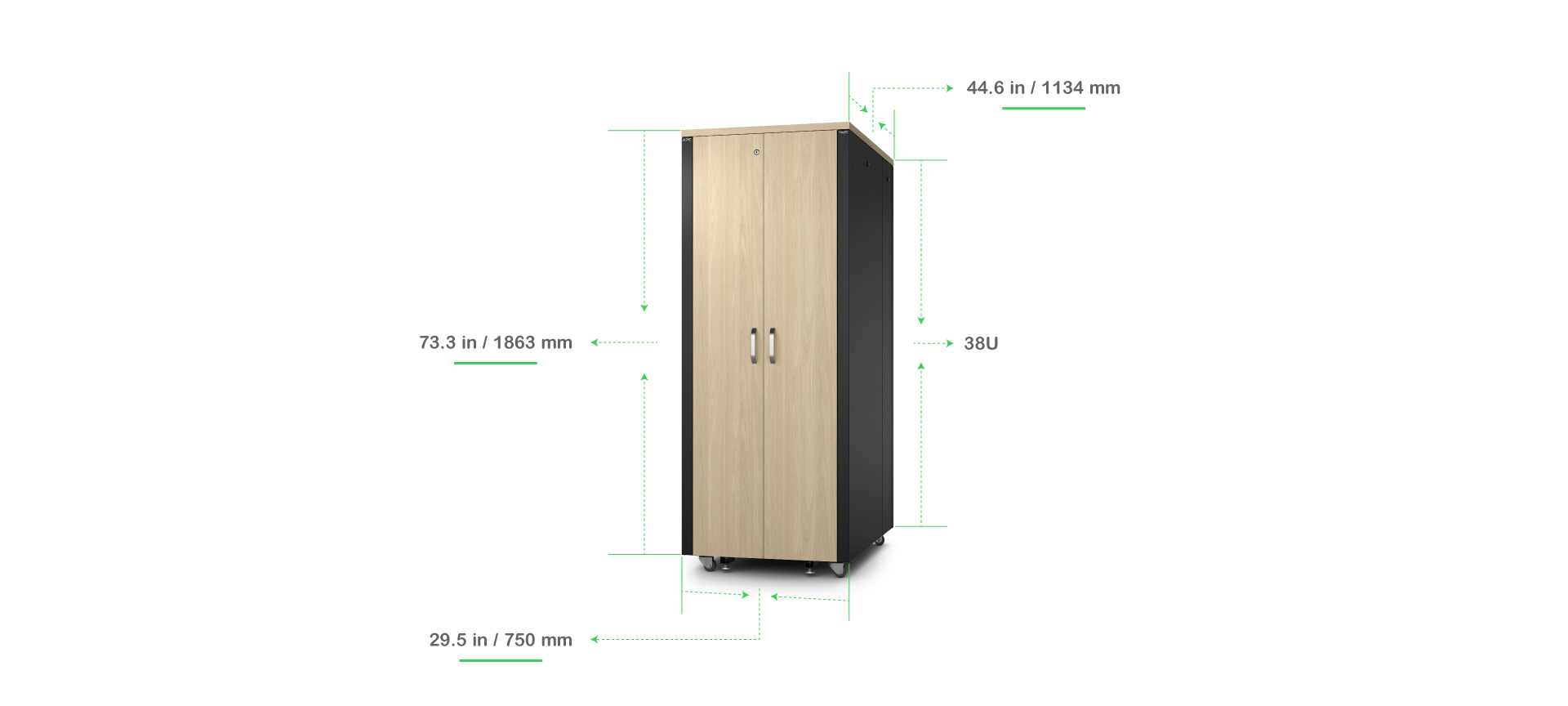 Cx Rack APC NetShelter CX - rack - soundproof - 38U