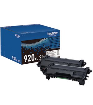 Brother Genuine TN920XL 2-Pack High Yield 2 Black Toner Cartridges in Box