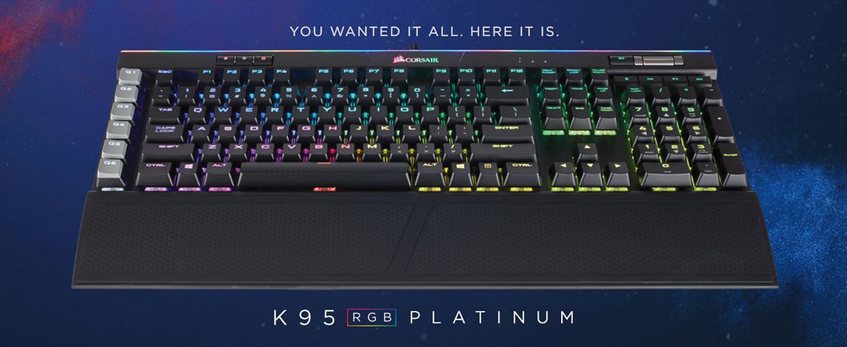 knelpunt Onmiddellijk Beschrijving Corsair K95 RGB PLATINUM Mechanical Gaming Keyboard - Newegg.com