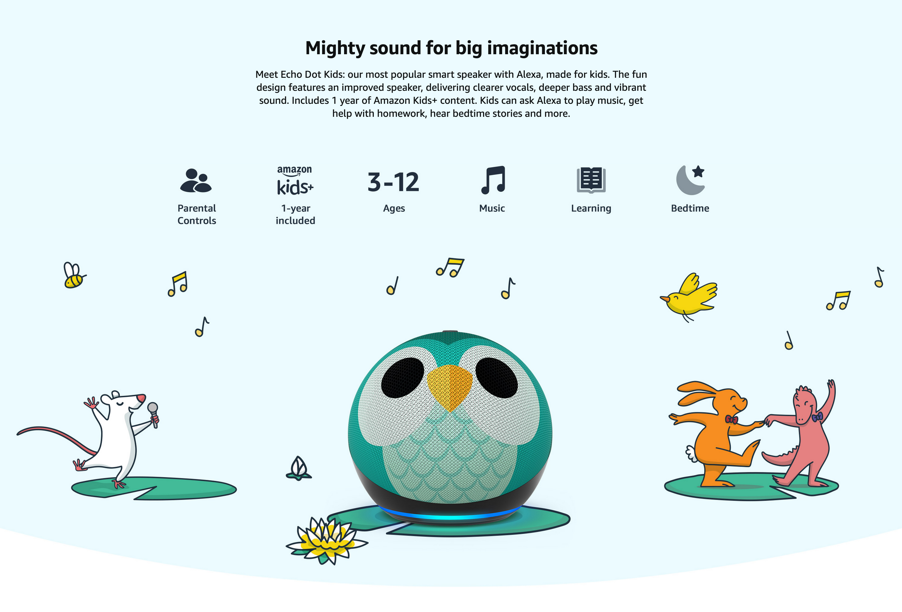 Buy  Echo Dot Kids 5th Gen Smart Speaker With Alexa - Owl