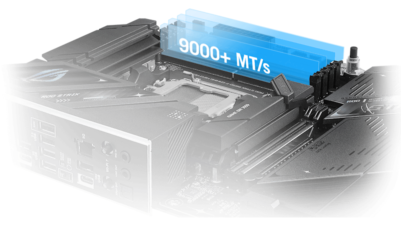 Mit dem ROG STRIX B850-F GAMING WIFI7 Neo kannst du den Speicher auf bis zu 9000+ MT/s übertakten.