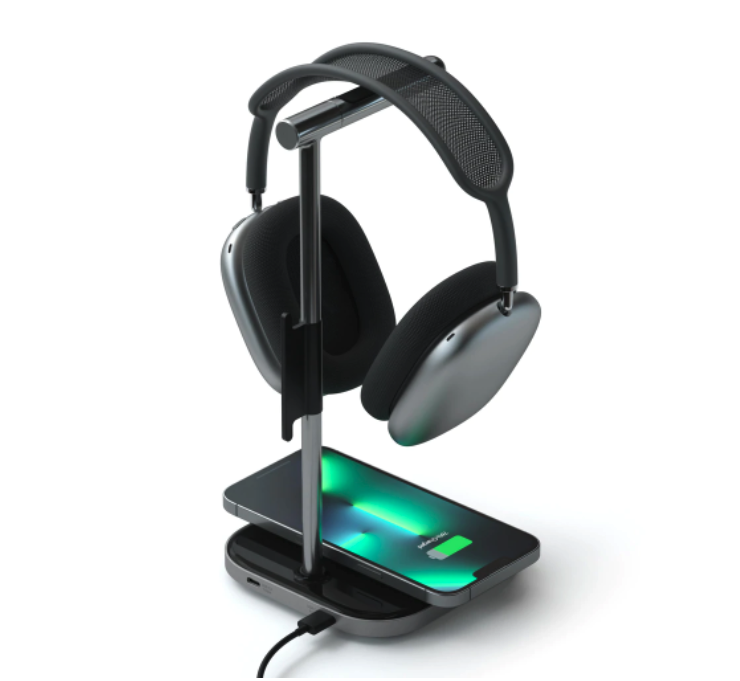 Satechi 2-in-1 Headphone Stand and Wireless Charger - Space Grey