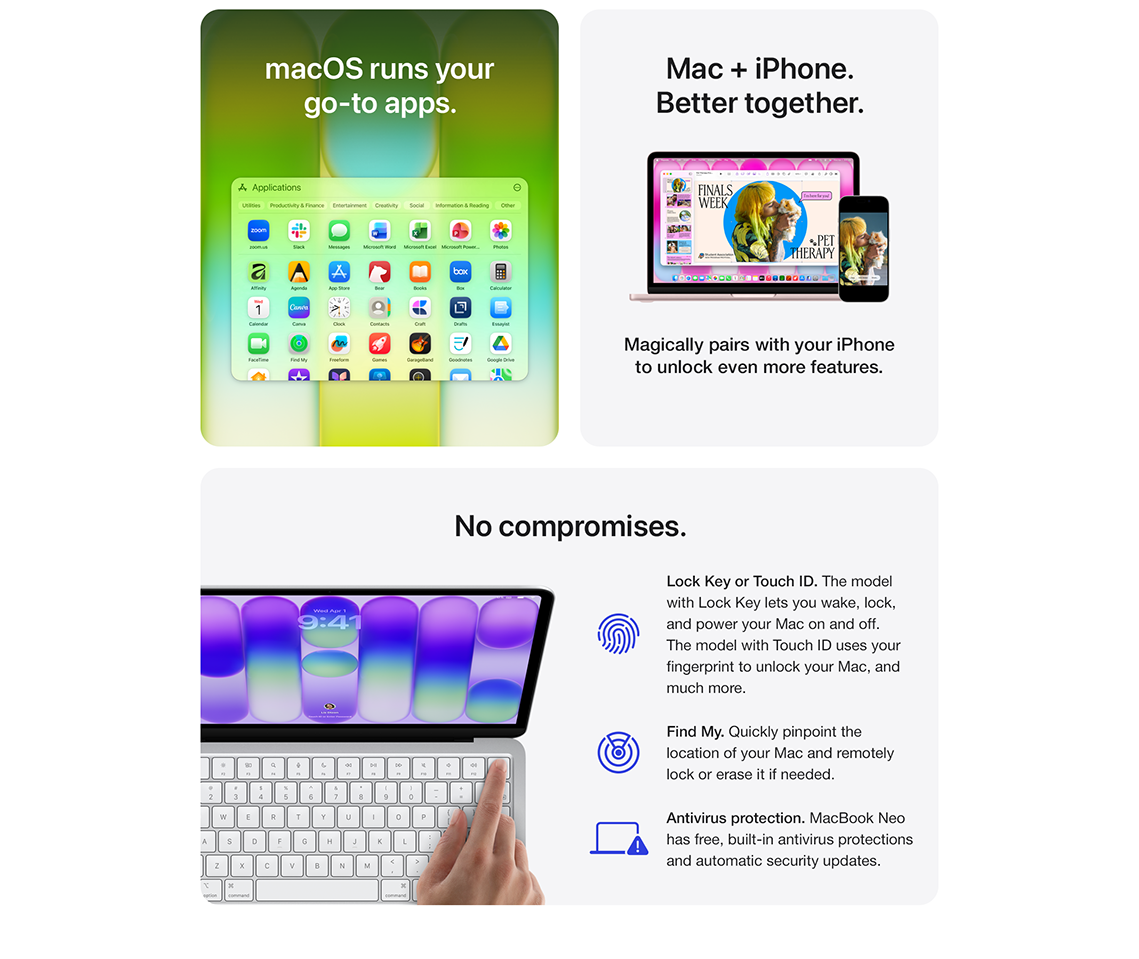 Apple, MacBook Neo, 13-inch, Apple A18 Pro chip, 8GB, 512GB SSD