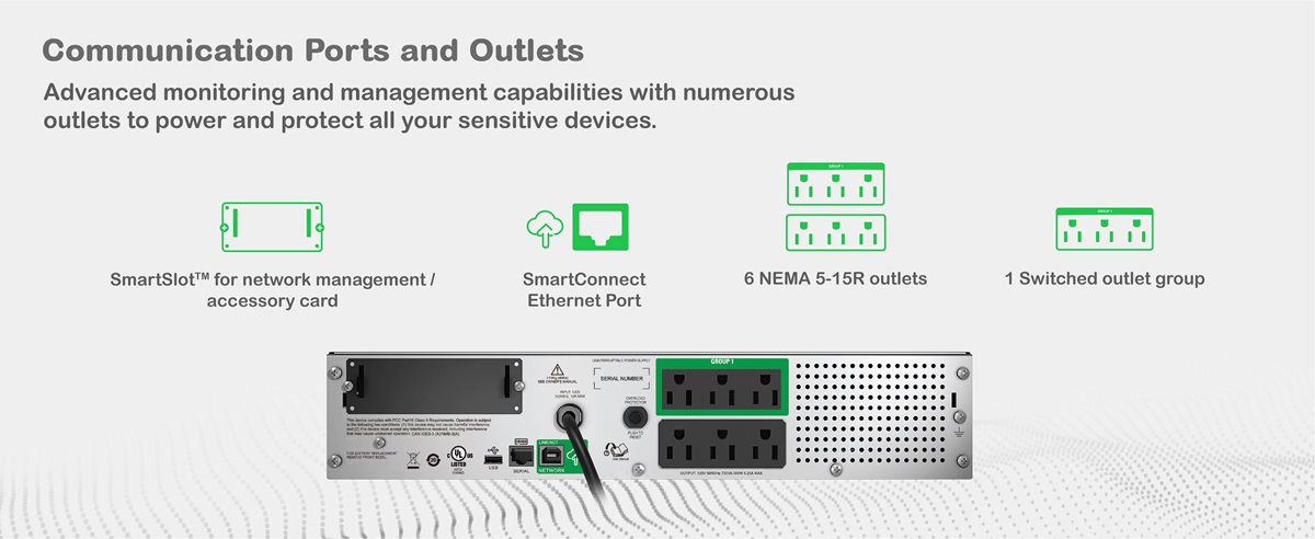 APC Smart-UPS SMT750RM2UC back view