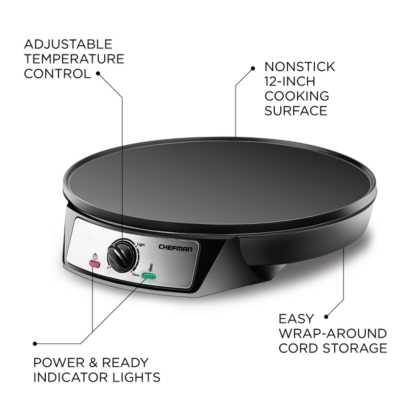 CHEFMAN CREPE MAKER/GRIDDLE RJ33-C-V2