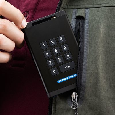 External hard drive with extra security features:
