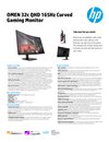 OMEN 32c QHD 165Hz Curved Gaming Monitor datasheet