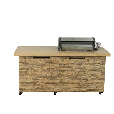 Four-sided Rustic Ledge Island Bench