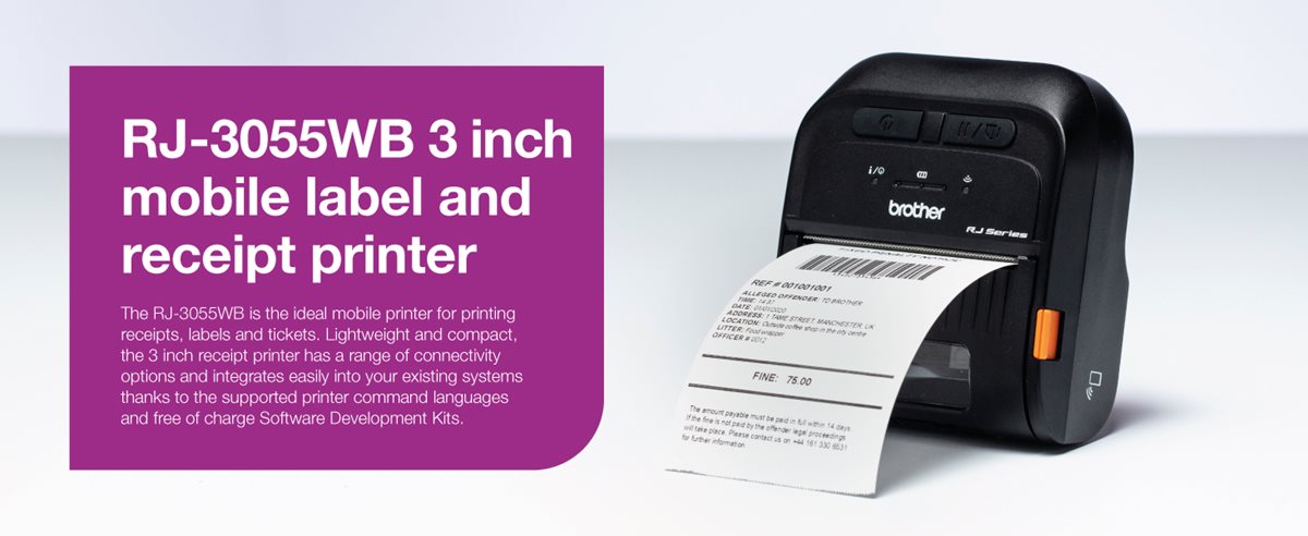 RJ-3055WB Mobile Label and Receipt Printer