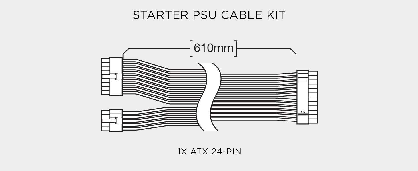Corsair CP-8920224 Premium 4 Cables 4 White Sleeved - Type PSU Pro Gen Kit Individually