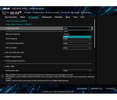 ASUS Enhanced Memory Profile UI setting