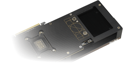 Rear Panel with big vented space of ProArt GeForce RTX 5080 card