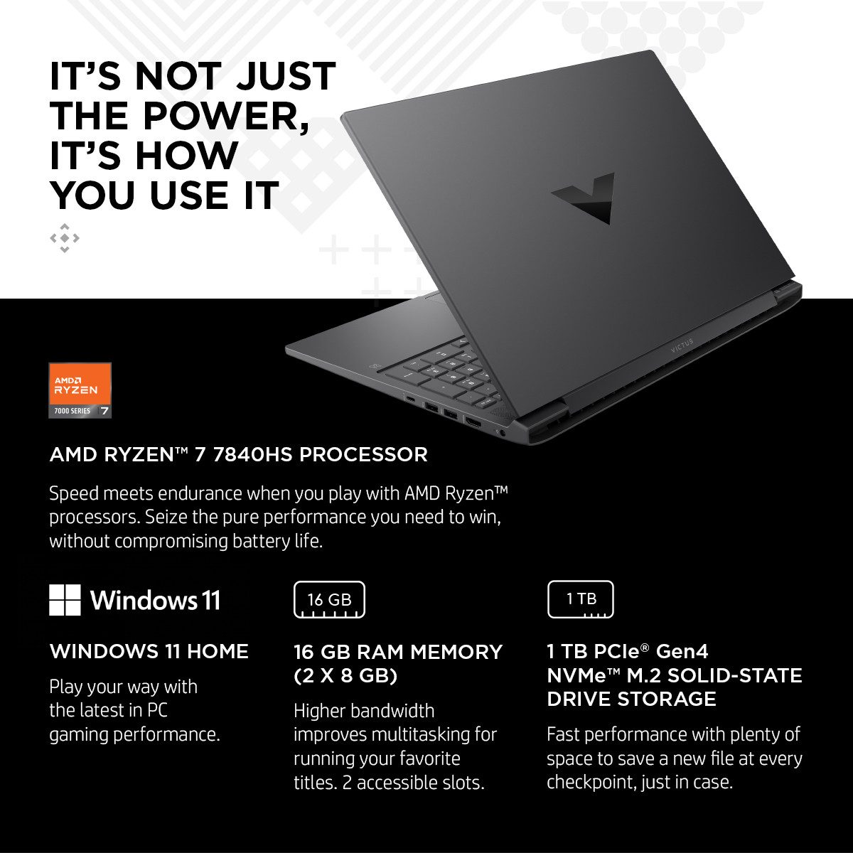 Victus 16 gaming notebook in mica silver