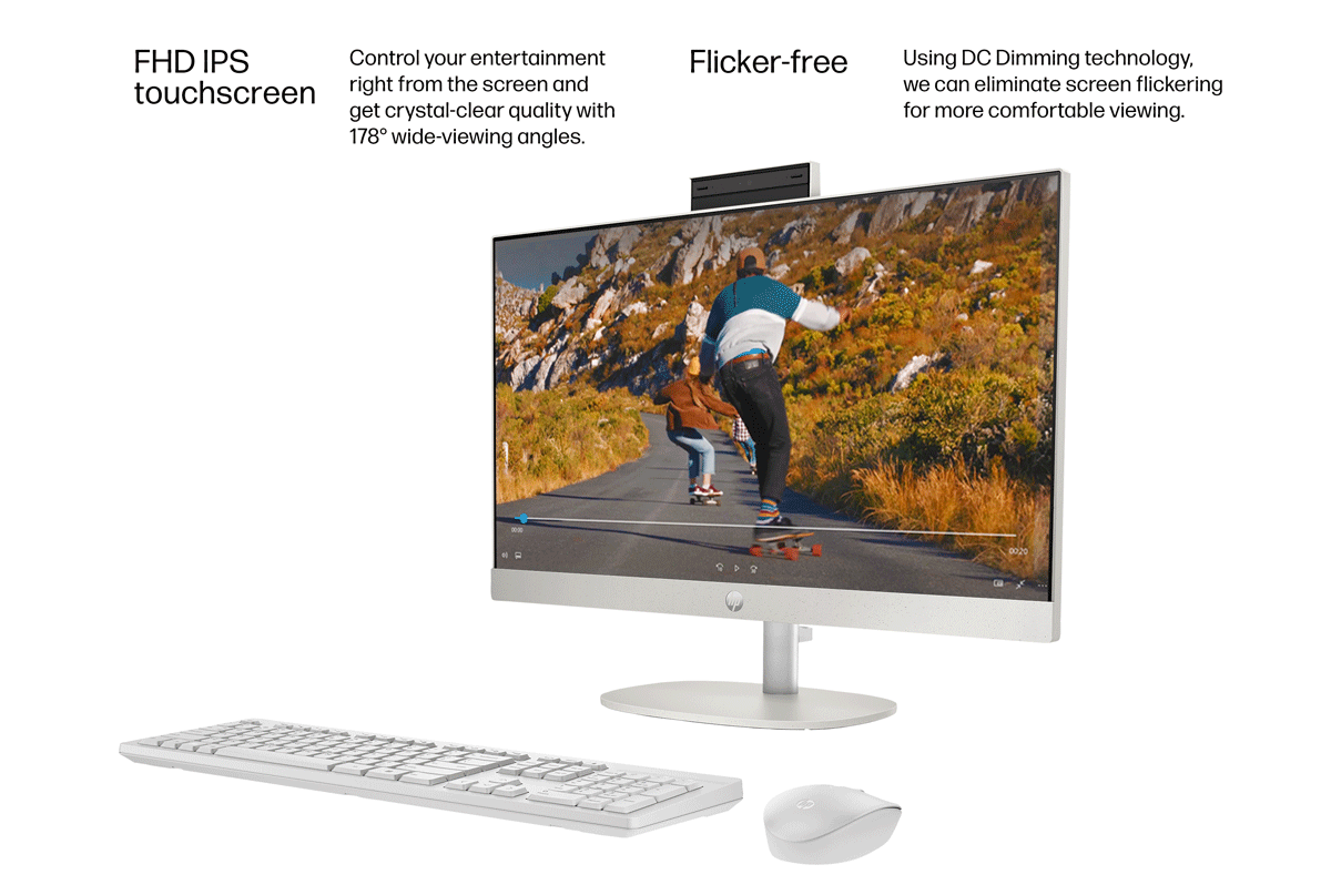 日本HP  AIO 23.8液晶 一体型PC Windows11Home HP 23.8 inch All-in-One Desktop PC FHD Touchscreen Intel i3