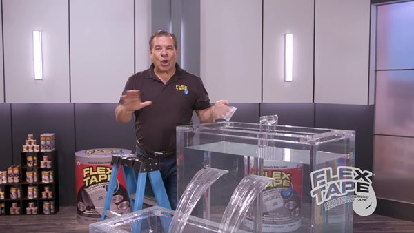 thumbnail video image 2 of Flex Tape As Seen on TV Strong Rubberized Waterproof Tape, 4 inches x 5 feet, Clear, 2 of 10