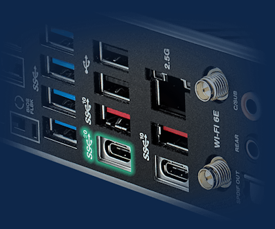 The Strix Z790-F II features a USB 20Gbps rear I/O port.