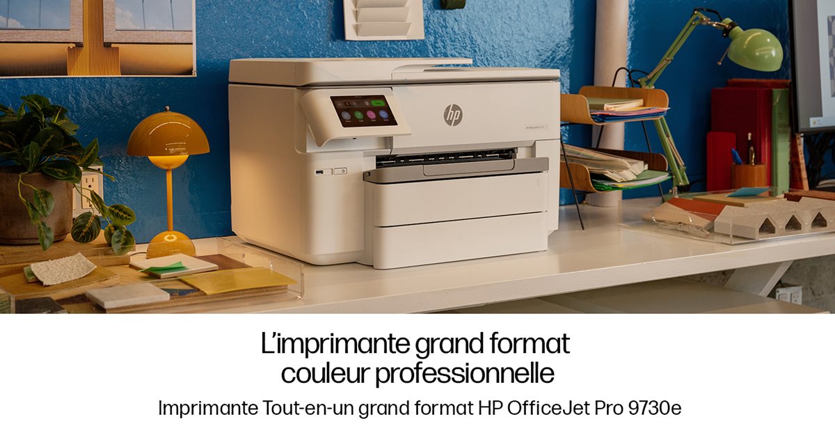 Imprimante Multifonction HP OfficeJet Pro 9730e - Impression Sans Fil - Grand Format