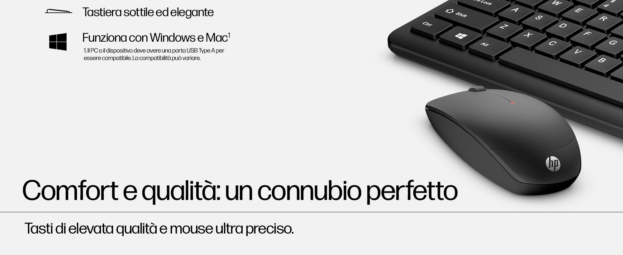 HP Combo tastiera e mouse wireless 230