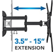 Extension from wall Create a comfortable viewing angle