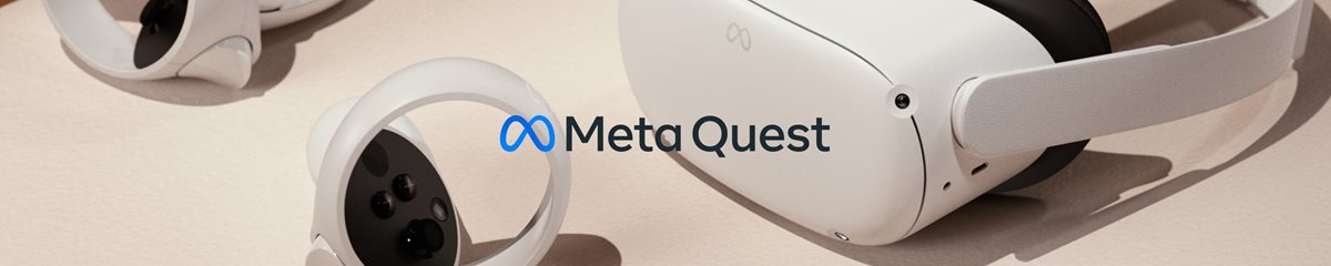 Image of Quest 2 headset with Meta brand logo