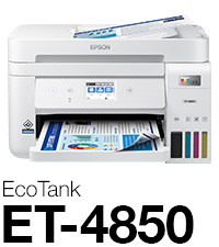 Epson EcoTank ET-2850 Impresora inalámbrica de inyección de tinta Supertank  todo en uno, sin cartuchos, color blanco, copia de escaneo de impresión