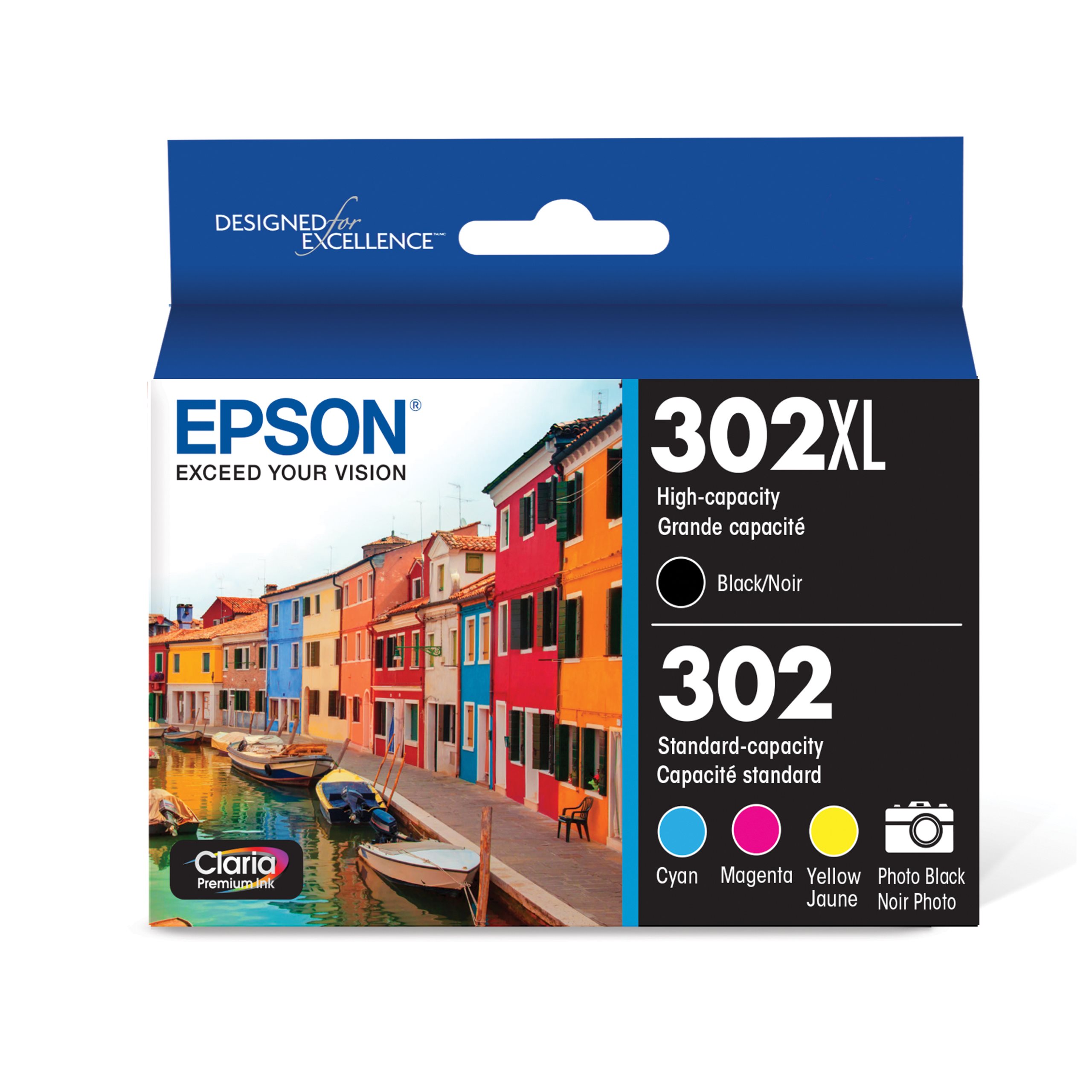 Epson 302/302XL Combo Pack - 5-pack - Hight Capacity (Black) + Standard  Capacity - Black, Yellow, Cyan, Magenta, Photo Black Original - ink  cartridge