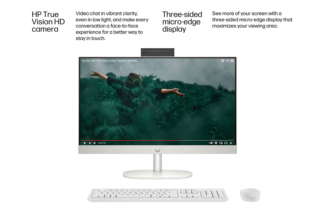 Open Box HP 23.8 inch All-in-One Desktop PC FHD Touchscreen Intel