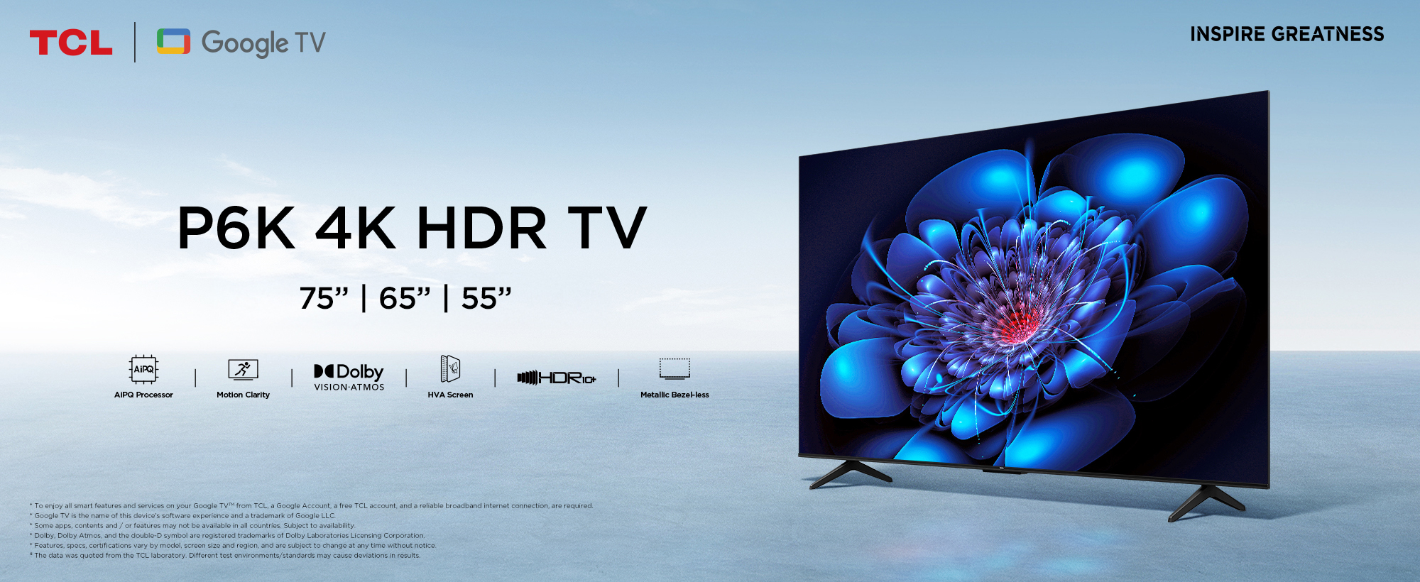 Buy TCL 65 Inch 65P6K Smart 4K UHD HDR LED TV | Televisions | Argos
