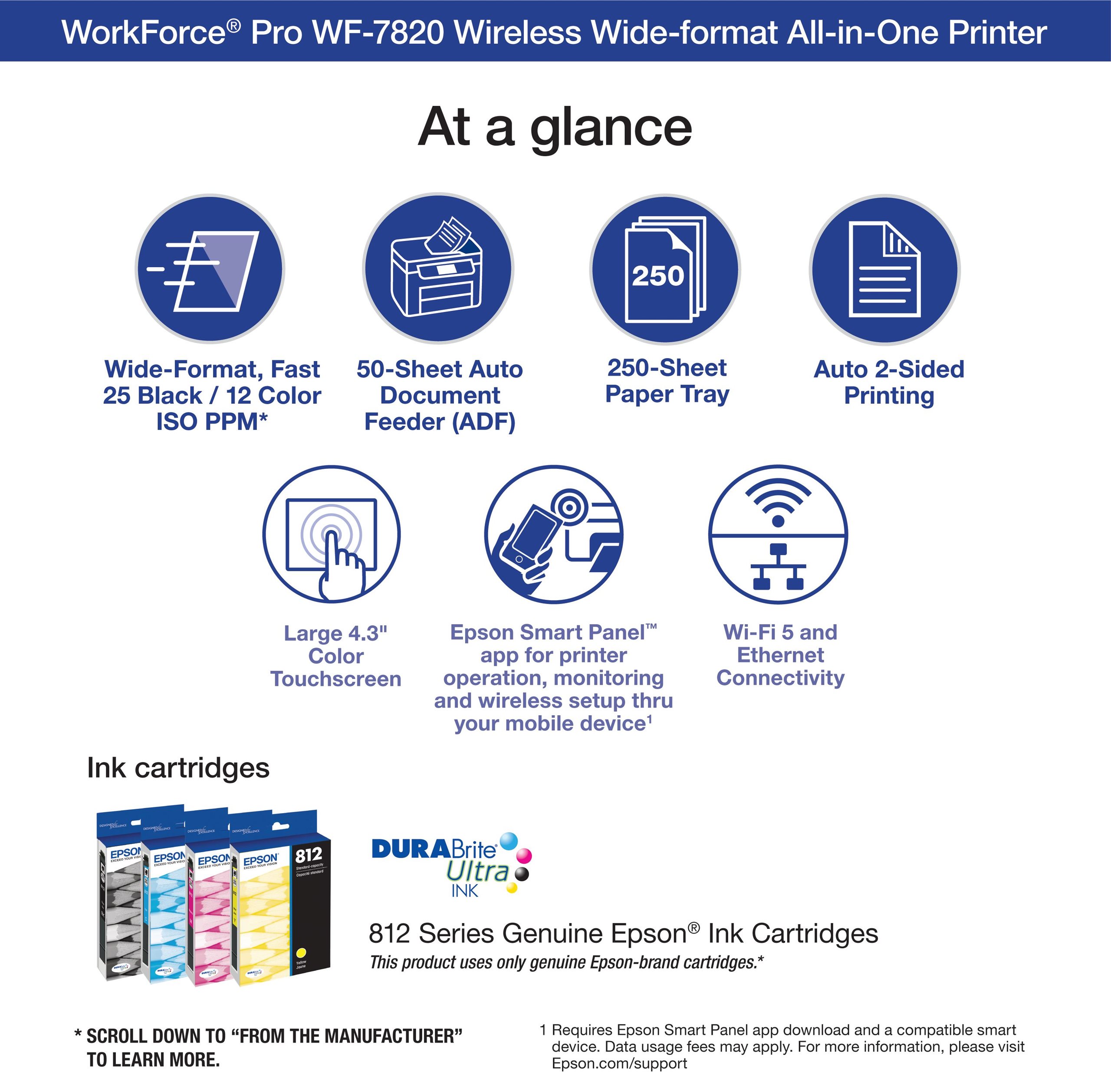 EPSON ＶＰ－Ｆ200 Epson WorkForce Pro WF-7820 Wireless All-in-One Scanner